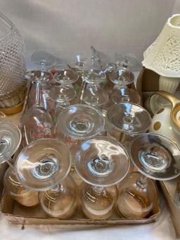 Glassware lot plates, vases, stemware, bar ware Moore