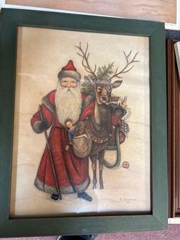 art artwork Santa prints samplers