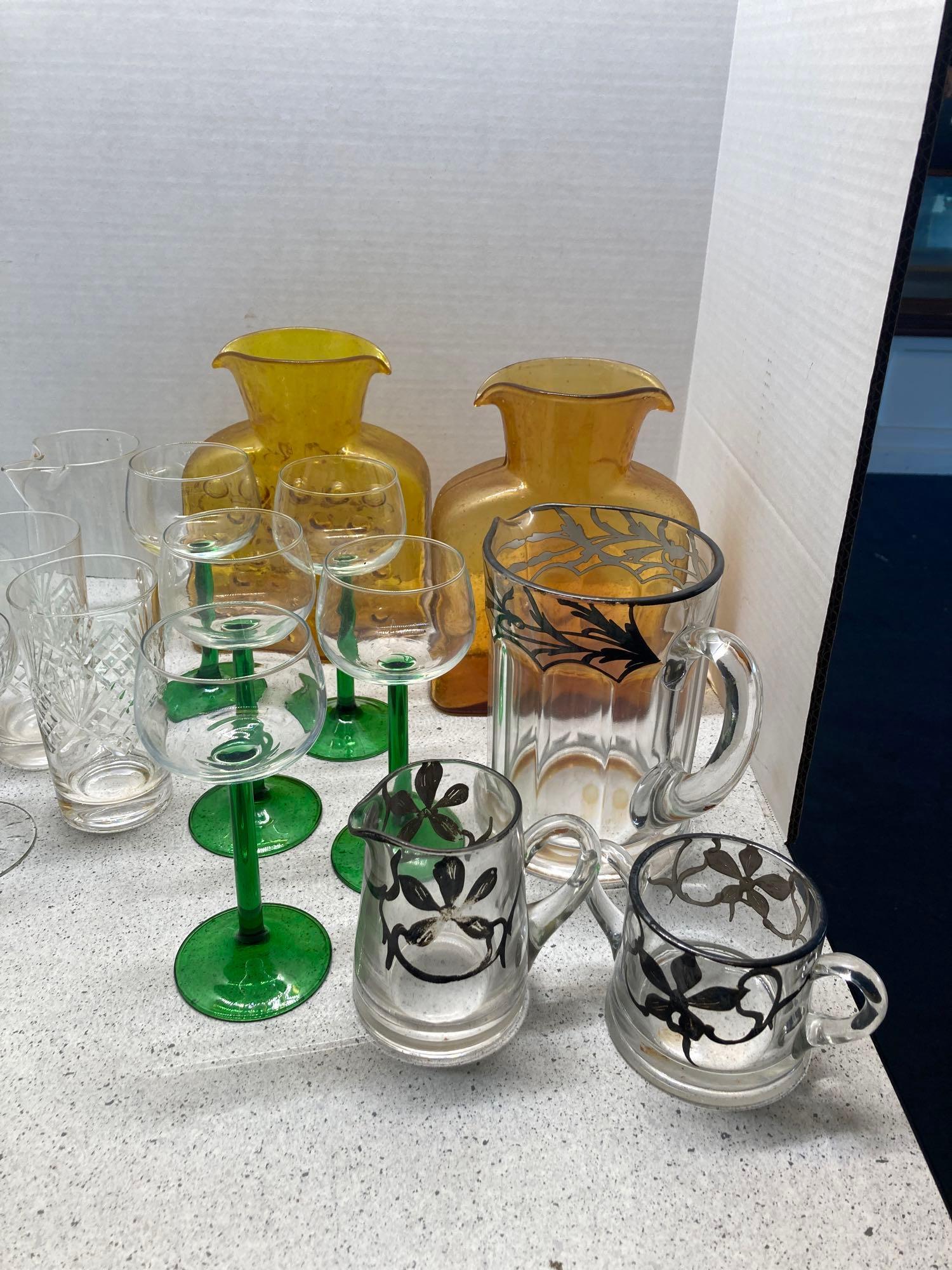 Vintage glassware, barware