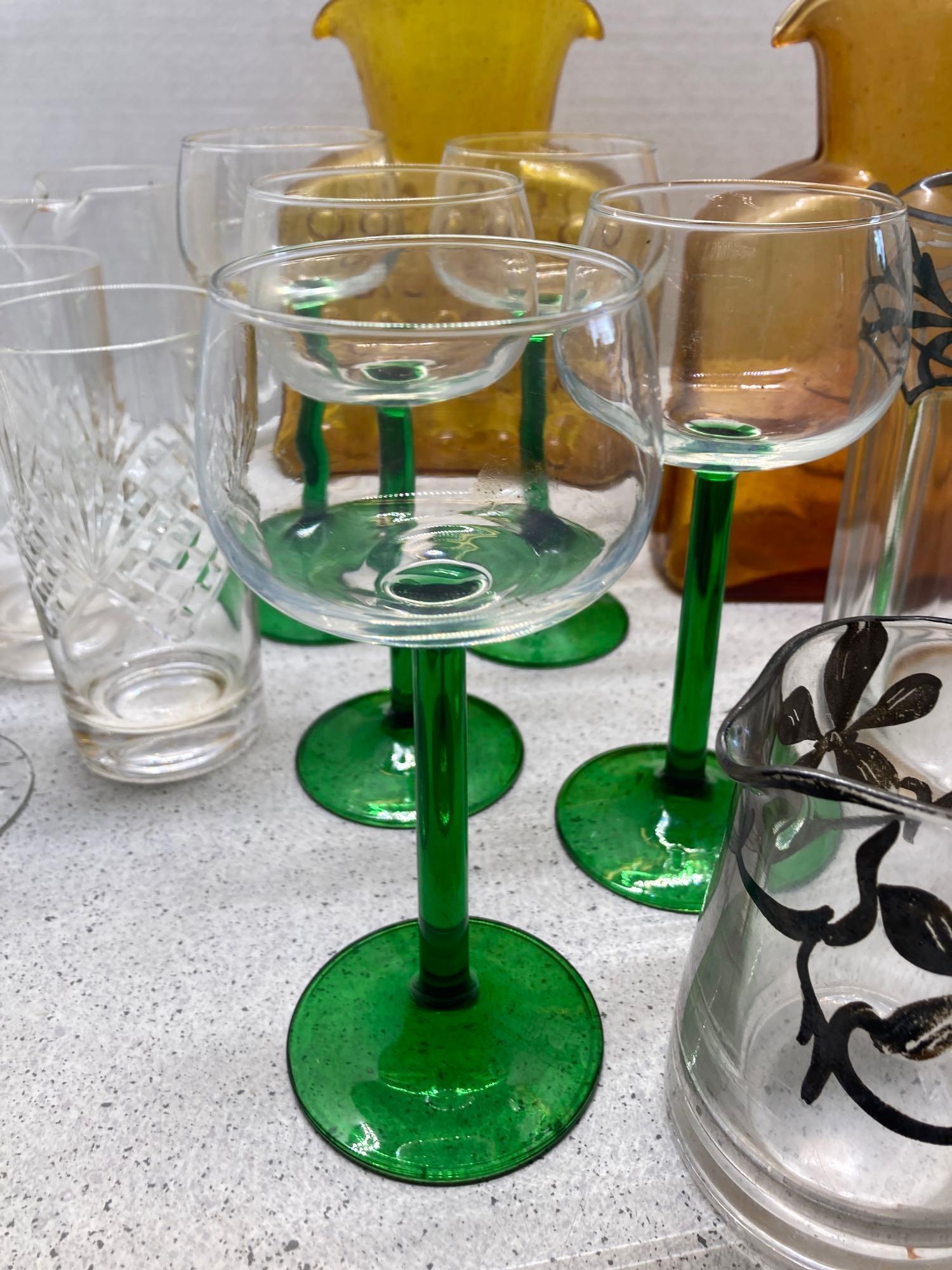 Vintage glassware, barware