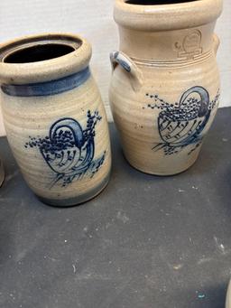 Blue decorated pottery