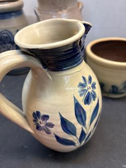 Blue decorated pottery
