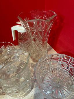 large quantity of glass and crystal