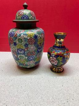 Two pieces of cloisonne