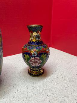 Two pieces of cloisonne