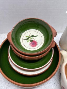 STANGEL pottery serving pieces porcelain tea set pitcher and bowl