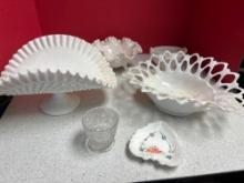 Fenton and other milk glass