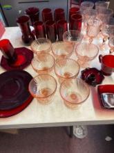 Ruby red glass pink depression glass