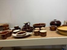 Brown Sponge Ware collection Mixing bowl casseroles etc.