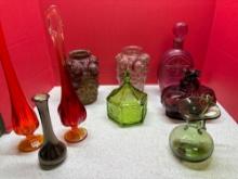 Swung Vases Diana glass stars Eagles colored bottles