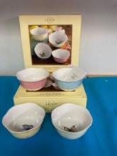 New two boxes of Lenox butterfly meadow dessert bowls eight total