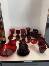 Ruby, red glassware