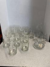 Clear glass lot stemware, and more