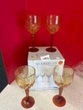 Marquis by Waterford orange Amber brookside all purpose wine set in box