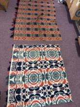 vintage coverlet fabric 30 x 36 and 30 x 33 approximately