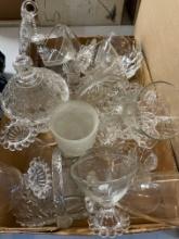 Clear glassware, including candlewick