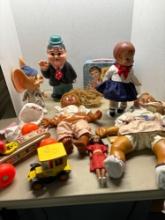 vintage dolls Fisher-Price toys etc.