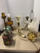 Aladdin Lincoln drape oil lamp converted Collection of vintage lamps