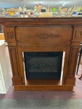 fireplace mantle with electric insert
