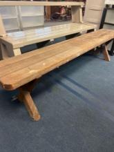 vintage redwood picnic table bench