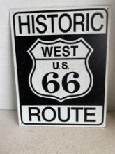 Route 66 tin sign. 12?x 16?
