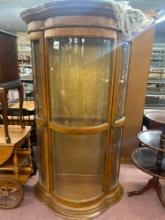 curved front curio cabinet