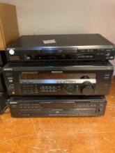 2 Sony CD/DVD players, FM AM stereo receiver.