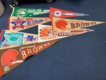 Vintage pennants, Cleveland sports items