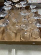 18 beautiful etched stemware glasses