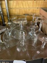clear glass stemware