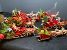 vintage Santa?s sleigh and reindeer sets and misc Christmas decorations