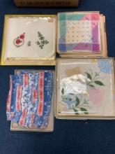 Vintage new old stock hankies and other linens