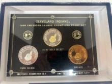 Cleveland Indians 1995 American League champions proof set coins