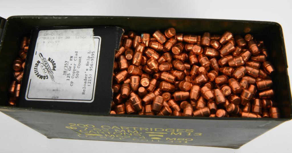 500 ct 38/357 125 gr CP Copper Clad Bullets w/ammo