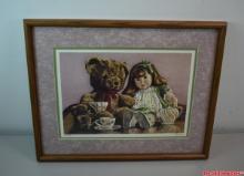 Kathy Coogan Signed "Tea For Teddy" 35-400 Print Measures 15" X 11"