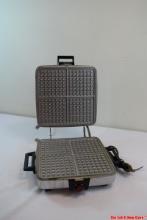 Vintage Chrome Fostoria Model 6A Waffle Maker