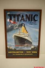 Titanic White Star Liner Framed Travel Poster 33in By 24in