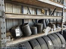 Truck parts including air bags and brake parts assorted on pallet rack (note: parts only - no rack )