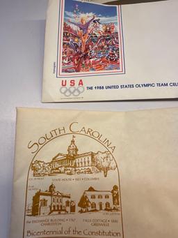 Four 1988 SC Stamped Bicentennial Envelopes