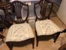 Set of 2 Antique Shield Back Chairs
