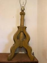Wooden Pedestal Table Lamp