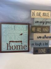 2 Wooden Wall Hangings