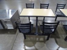 PLYWOOD 4-SEATER TABLE W/SWIVEL SEATS 24”X44”