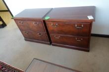 WOODEN LATERAL FILE CABINETS (X2)