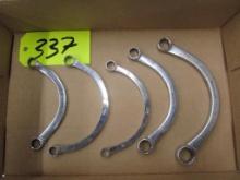 Snap-On and MAC Curved Handle Wrenches, 1/2",7/16",9/16",5/8",3/4", 10,11,12,13mm