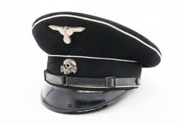 WWII GERMAN ALLGEMEINE SS EM / NCO VISOR CAP