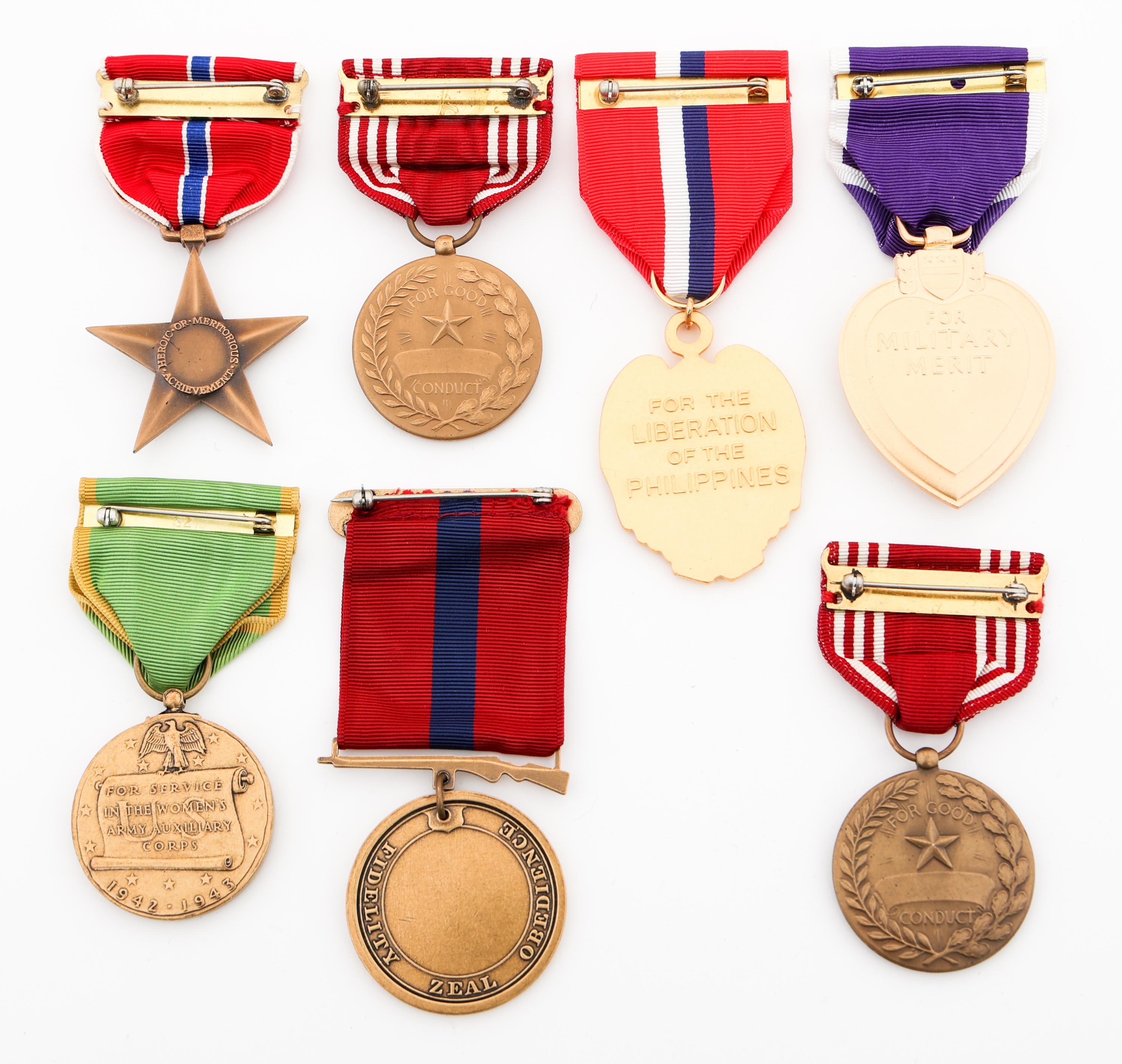WWII US & UK ARMED FORCES OVERSEAS CAPS & MEDALS