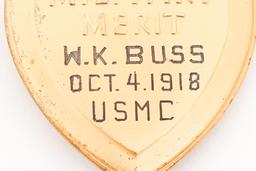 WWI USMC NAMED PURPLE HEART MEDAL