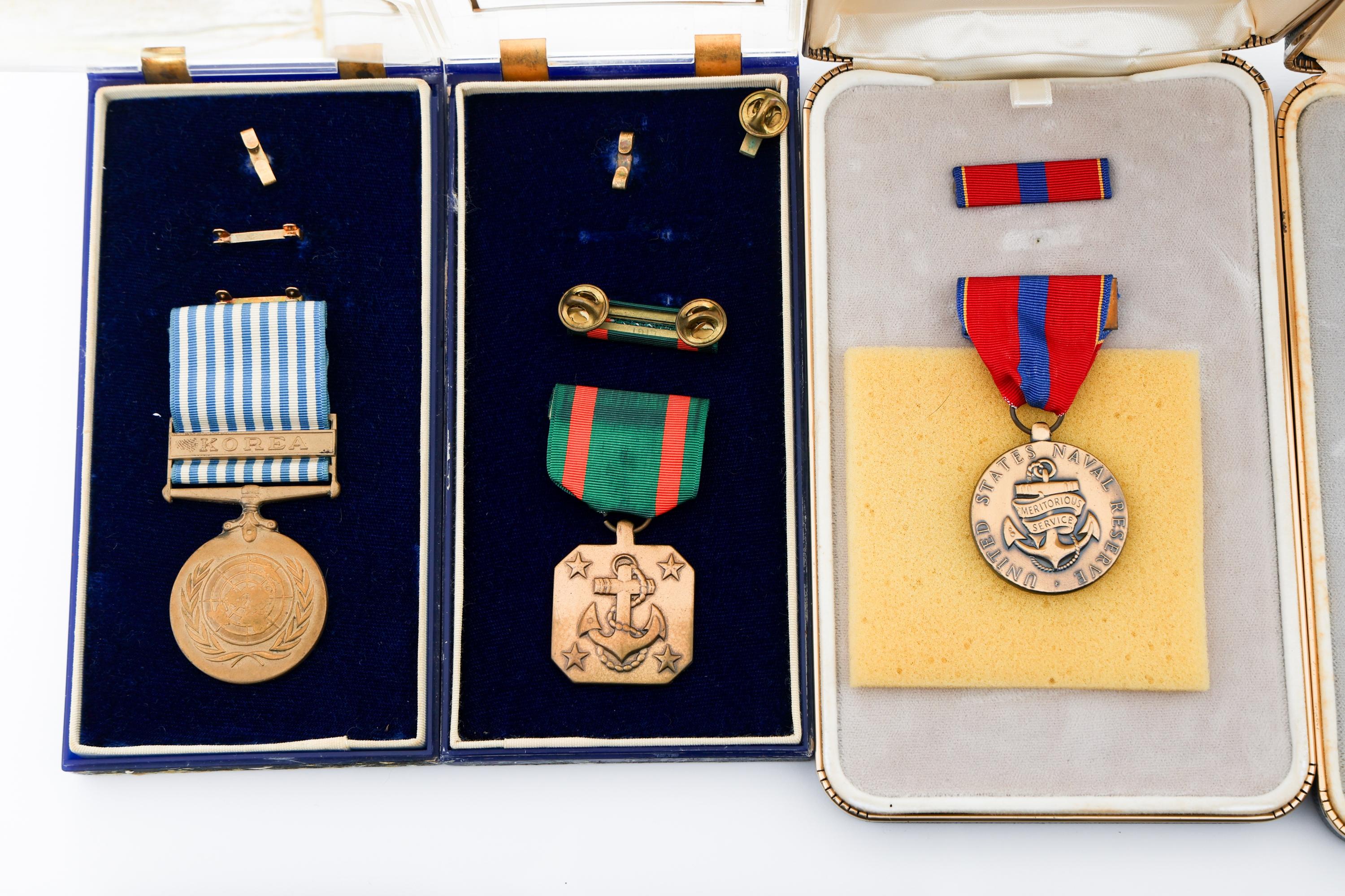 WWI - COLD WAR US ARMED FORCES MEDALS WITH CASES