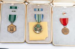 WWI - COLD WAR US ARMED FORCES MEDALS WITH CASES